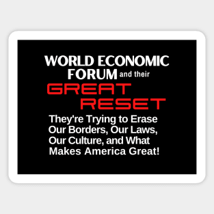 World Economic Forum Will Eliminate Our Borders, Laws, and What Makes America Great Sticker